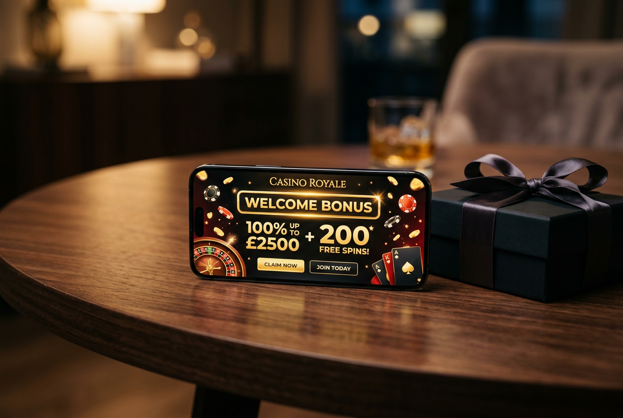 A high-end digital welcome package display on a smartphone next to a luxury gift box.