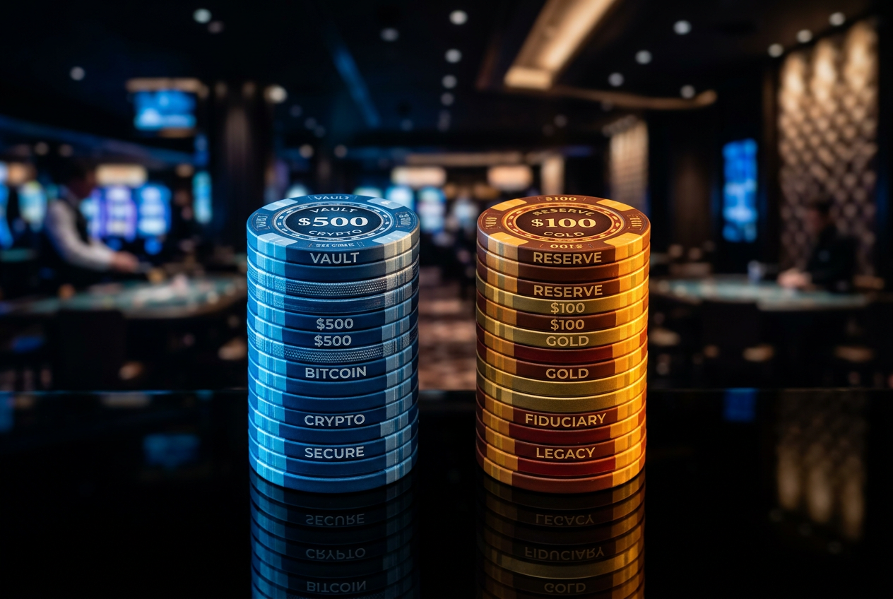 Two stacks of casino chips representing different bonus types